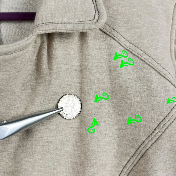 French Cuff Oatmeal Knit Blazer Jacket XL - Grommet Snap Stretch Cotton Spandex - Picture 6 of 13